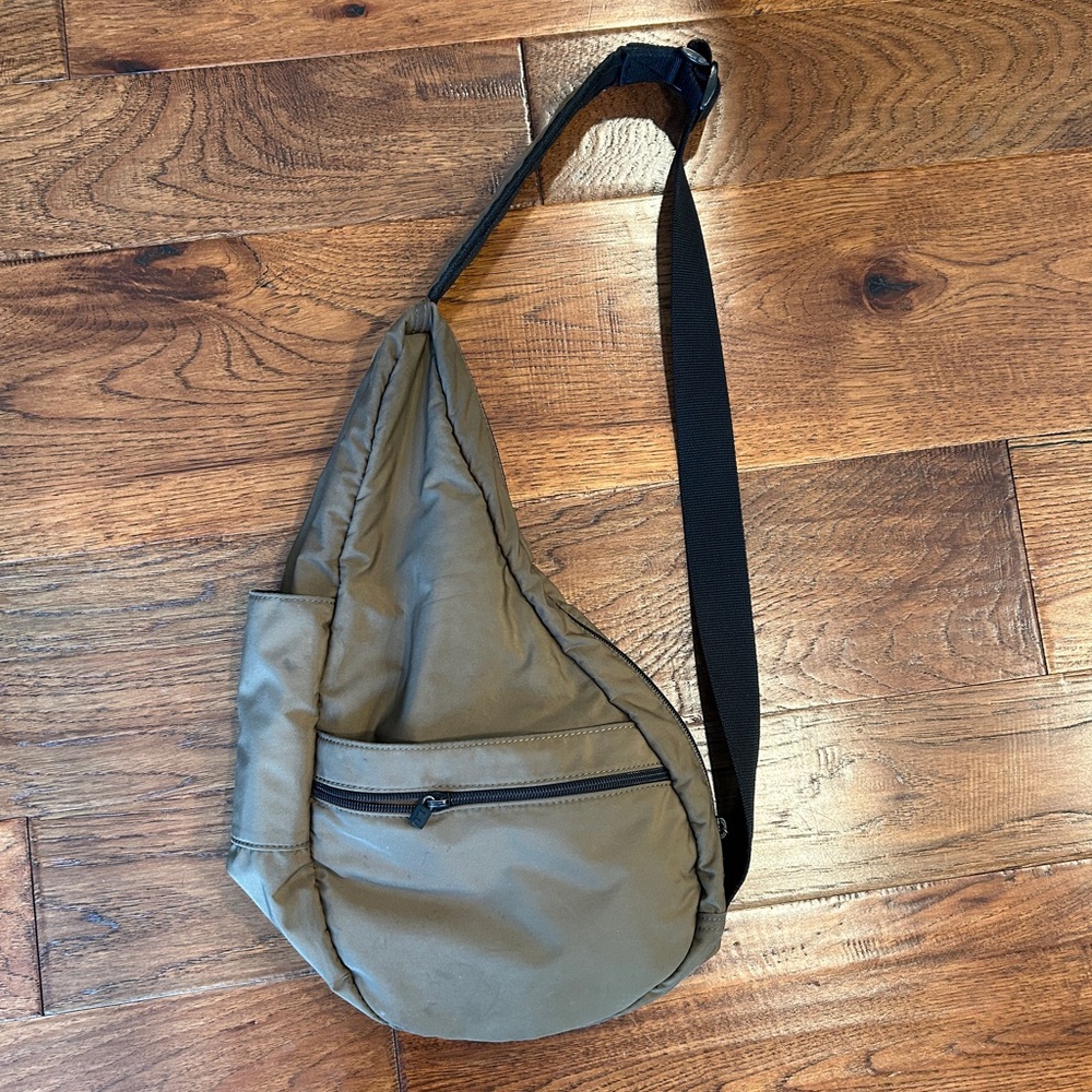 Vintage LL Bean Ameribag Traveler Back Bag Sling Brown Nylon Single Strap Unisex